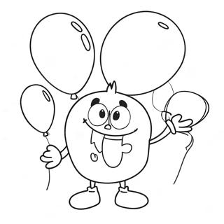 Funny Mascot With Balloons Coloring Page 37184-29405