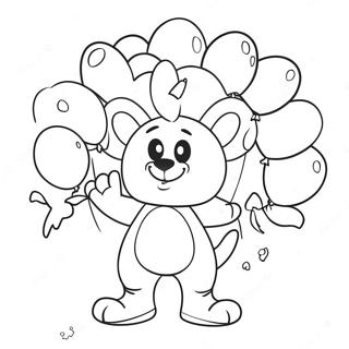 Funny Mascot With Balloons Coloring Page 37184-29408