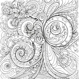 Intricate Swirl Designs Coloring Page 37254-29458