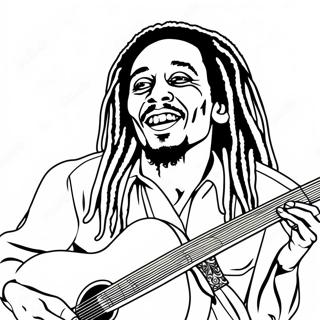 Bob Marley With Guitar Coloring Page 37284-29469