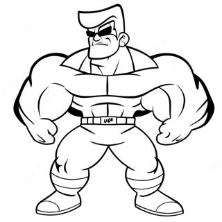 Johnny Bravo Flexing Muscles Coloring Page 37304-29493