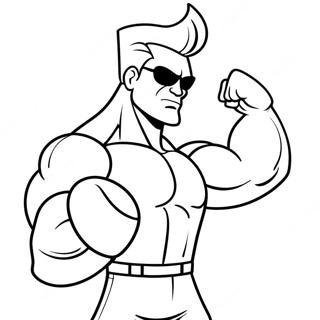 Johnny Bravo Flexing Muscles Coloring Page 37304-29494