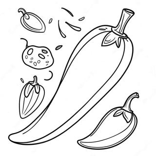 Spicy Chili Pepper Coloring Page 37314-29515