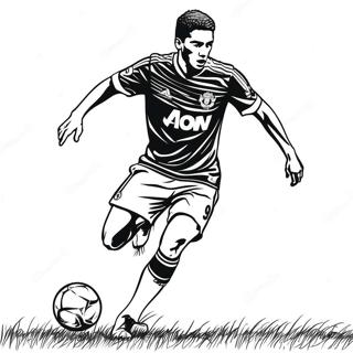 Manchester United Player Dribbling Coloring Page 37374-29549