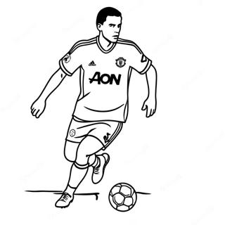 Manchester United Player Dribbling Coloring Page 37374-29551