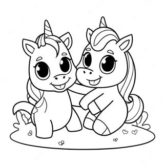 Cute Unicorn Lol Pets Playing Together Coloring Page 37384-29568