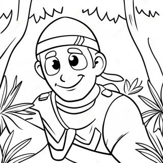 Brave Explorer In Jungle Coloring Page 37404-29573