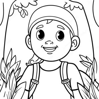 Brave Explorer In Jungle Coloring Page 37404-29575