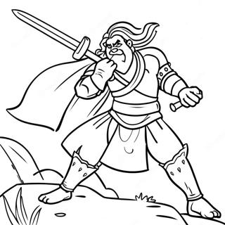 Brave Gideon With Sword Coloring Page 37444-29607