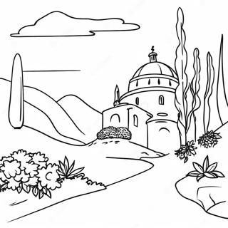 Beautiful Italian Landscape Coloring Page 3751-3038