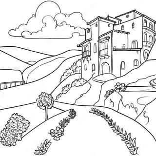 Página Para Colorear Hermoso Paisaje Italiano 3751-3040