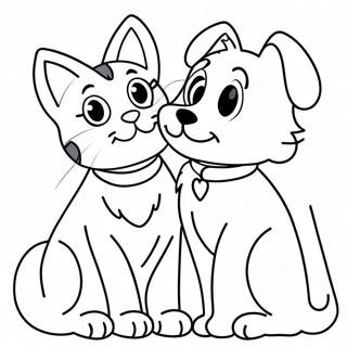 Cat And Dog Coloring Page 37563-29713