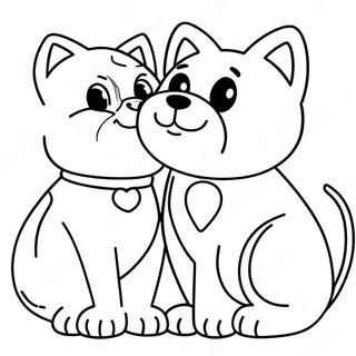 Cat And Dog Coloring Page 37563-29715