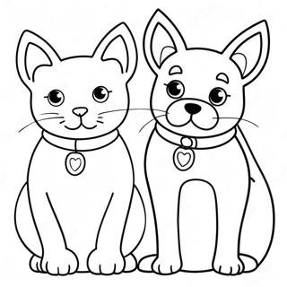 Cat And Dog Coloring Page 37563-29716