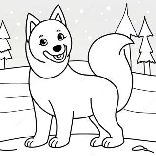 Playful Arctic Husky Coloring Page 37584-29721