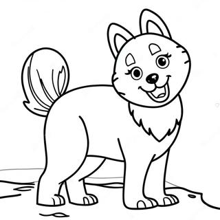 Playful Arctic Husky Coloring Page 37584-29722