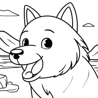 Playful Arctic Husky Coloring Page 37584-29723