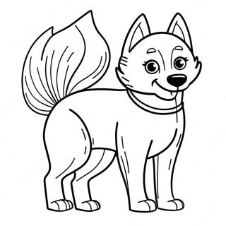 Playful Arctic Husky Coloring Page 37584-29724