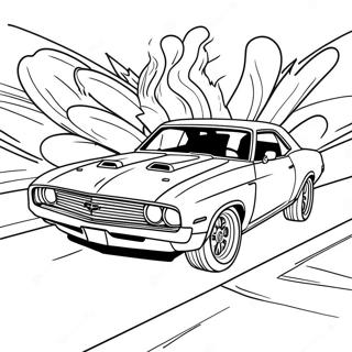 Classic Muscle Car In Action Coloring Page 3771-3012