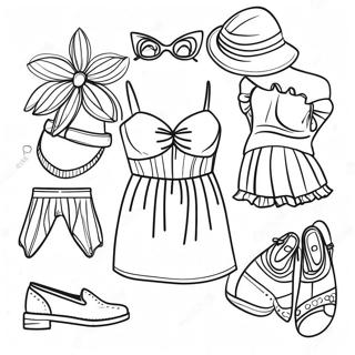 Colorful Summer Outfits Coloring Page 37734-29833