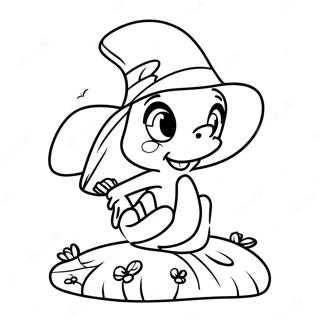 Cute Jiminy Cricket Sitting On A Mushroom Coloring Page 37774-29875