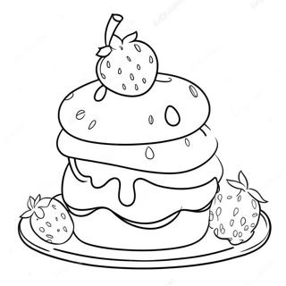 Delicious Strawberry Shortcake With Cherry Topping Coloring Page 37794-29890