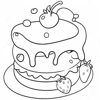 Delicious Strawberry Shortcake With Cherry Topping Coloring Page 37794-29891