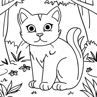 Majestic Wildcat In The Forest Coloring Page 37804-29914