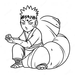 Gaara With Sand Gourd Coloring Page 37884-29962