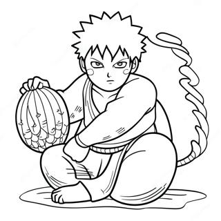 Gaara With Sand Gourd Coloring Page 37884-29964