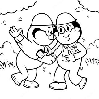 Burt And Ernie Playing In The Park Coloring Page 37894-29969