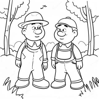 Burt And Ernie Playing In The Park Coloring Page 37894-29972