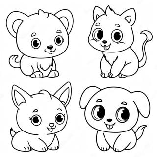 Cute Animal Half Sheet Coloring Page 37904-29979