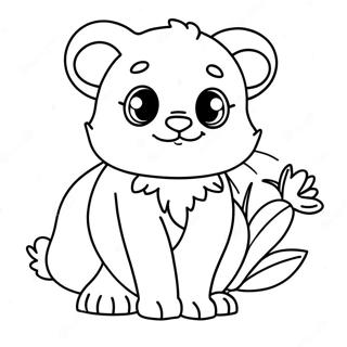 Cute Animal Half Sheet Coloring Page 37904-29980