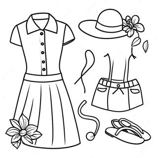 Summer Clothes Coloring Page 37913-29976