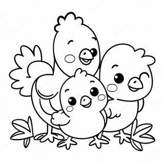 Página Para Colorear De Una Linda Familia De Pollos 37934-29998