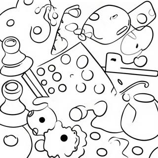 Colorful Board Game Pieces Coloring Page 37954-30022