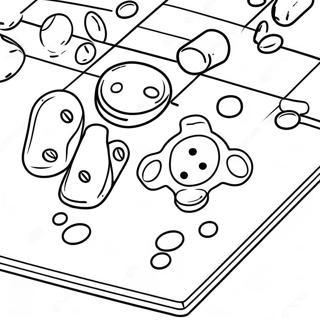 Colorful Board Game Pieces Coloring Page 37954-30024