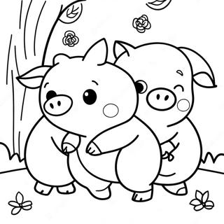 Three Little Pigs Coloring Page 3800-3018