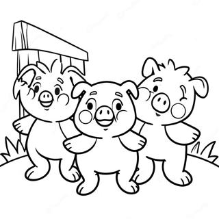 Three Little Pigs Coloring Page 3800-3019