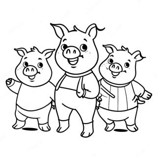 Three Little Pigs Coloring Page 3800-3020