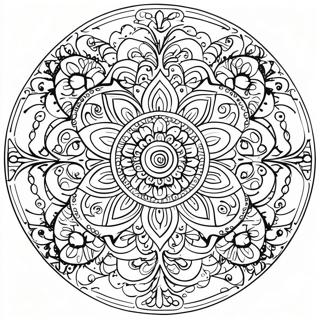 Symmetrisk Mandala Fargeleggingsark 38033-30078