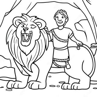 Brave Daniel In The Lions Den Coloring Page 38074-30121