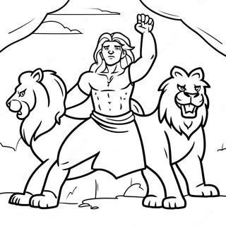 Brave Daniel In The Lions Den Coloring Page 38074-30122