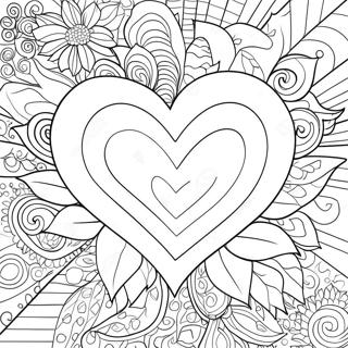 Heart Rose Coloring Page 3810-3036