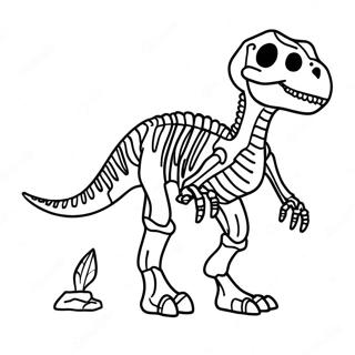 Dinozor İskeleti Boyama Sayfaları