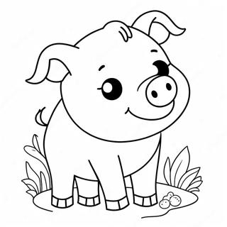 Cute Pig Coloring Page 38203-30207