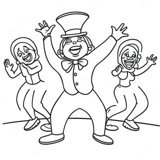 Cheerful Oompa Loompa Dancing Coloring Page 38404-30367