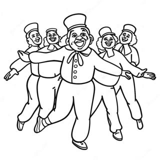 Cheerful Oompa Loompa Dancing Coloring Page 38404-30368