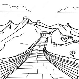 Majestic Great Wall Of China Coloring Page 38444-30414